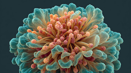  A realistic portrait of bacterium Streptococcus Pneumoniae, notorious for its antibiotic resistance 