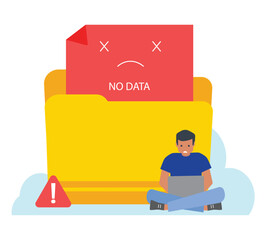 Data search not found illustration vector