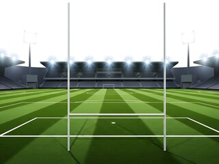 Empty rugby stadium