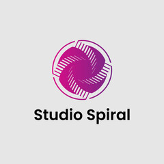 circle logo with spiral shape design template illustration