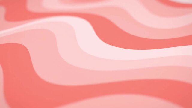 Smooth motion of wavy peach and white abstract pattern