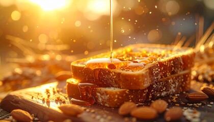 bread with melted honey