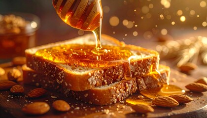 bread with melted honey