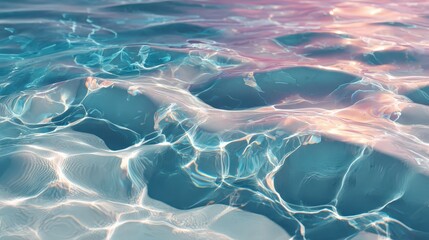 Abstract watercolor design with gold details showing blue and turquoise waves, dreamy and elegant, perfect for backgrounds or designs