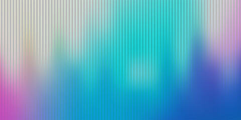 Ripple glass distortion background. Abstract fractal effect ribbed glass texture with vibrant gradients smooth fluted vertical lines. Reeded Bold dynamic design blending futuristic tones vector bg.