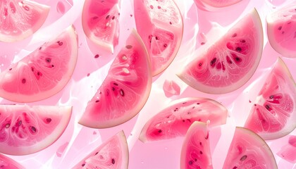 background of orange fruit slices in pink