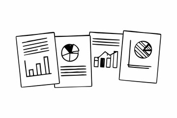 Flat Vector Chart Set with Bar, Pie, Line, and Donut Charts &mdash; Clean Minimal Data Visualization