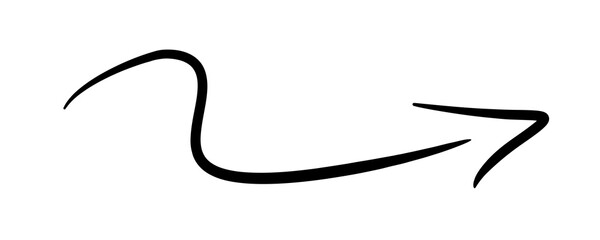 Hand Drawn Black Curved Arrow