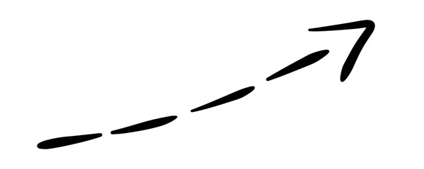 Hand Drawn Dashed Upward-Pointing Arrow Icon