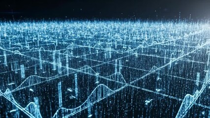 Digital network grid displaying data analytics and financial growth charts - Powered by Adobe