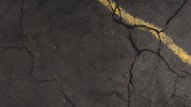 Cracked Asphalt Road Texture