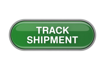 3d icon Green track shipment button isolated on the background . Isolated on transparent background, png