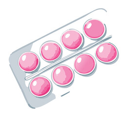 Row Of Pink Round Tablets For Daily Health Supplementation And Pharmaceutical Medicine Prescription In Clinical Care