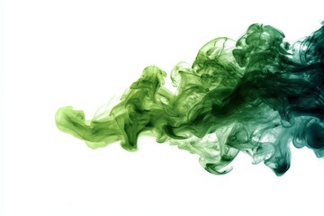 Light green and dark green realistic smoke wave isolated on white or transparent background, high quality Mirostock stock