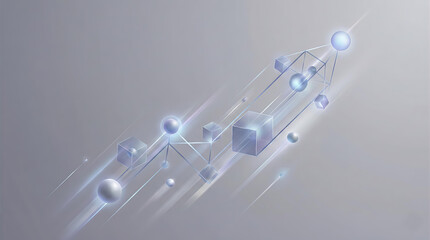 Futuristic corporate innovation concept with glowing geometric shapes for business strategy