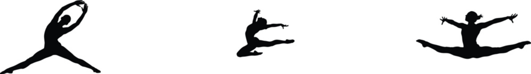 Minimalist black silhouette of a ribbon and two abstract human figures