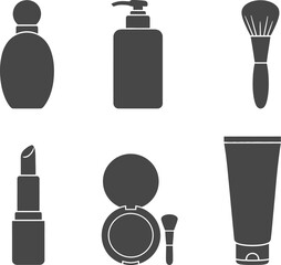 Black and White Beauty and Cosmetic Silhouette Set