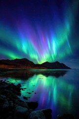 Naklejka premium Northern Lights Reflection