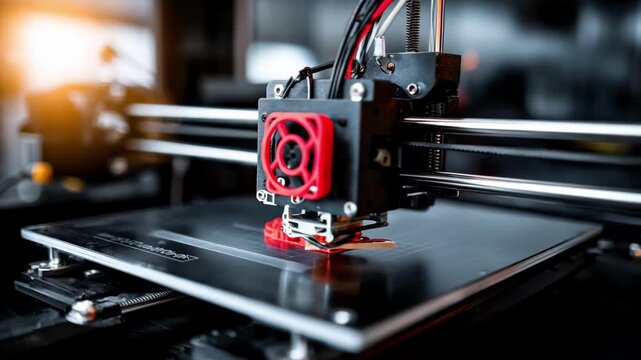 Medium shot of a 3D filament printer performing a precise calibration check for smooth accurate extrusion and consistent layer alignment in a modern workshop.