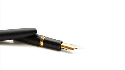 Naklejka premium Elegant Fountain Pen on White Background
