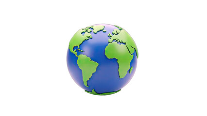 Fototapeta premium 3D Earth Globe on White Background