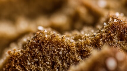 Close-up of crusty brown bread texture for culinary design