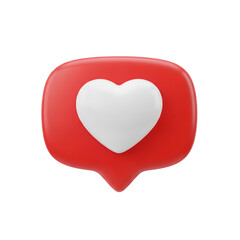 Fototapeta premium Heart Like Icon Red White Isolated On Transparent Background