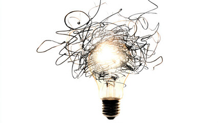 Light Bulb with chaotic messy lines
