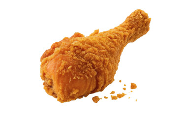 Fried Chicken Drumstick Isolated on Transparent Background
