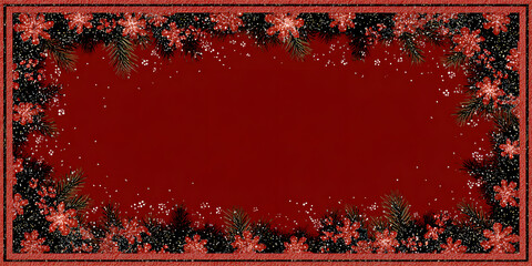 red christmas frame around edge black center