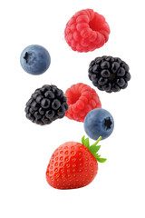 Mixed Berries Isolated on Transparent Background