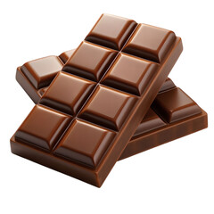 Chocolate Bar Pieces Isolated on Transparent Background
