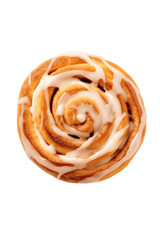 Cinnamon Roll with Icing Isolated on Transparent Background
