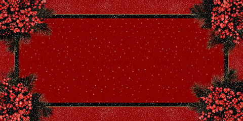 red christmas frame around edge black center