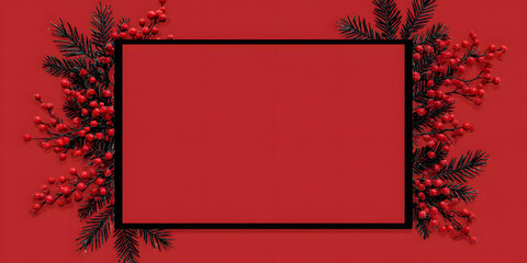 red christmas frame around edge black center