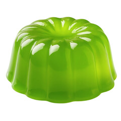 Green Jelly Dessert Isolated on Transparent Background