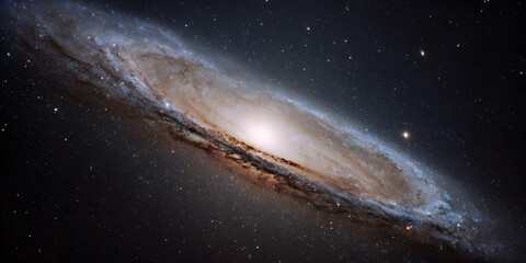 Glowing Andromeda Galaxy bright cosmic landscape nature minimal