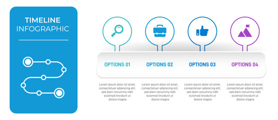 Progress bar featuring 4 arrow-shaped elements, symbolizing the four stages of business strategy and progression. Clean timeline infographic design template. Vector for mobile presentation.