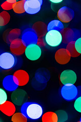 An abstracted view of blurry Christmas lights