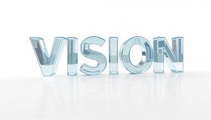 3D Render of 'VISION' word