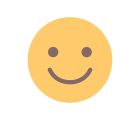 Fototapeta premium Smiling face emoji on white background: simple yellow circle expression