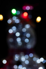 An abstracted view of blurry Christmas lights