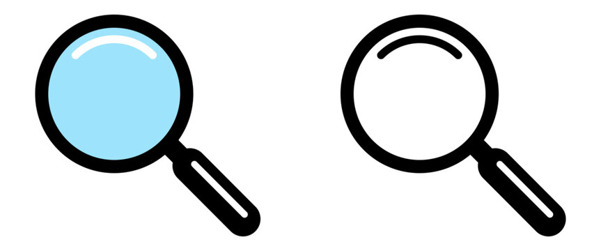 Magnifying Glass Icons. Loupe and Search Symbol Icons. 