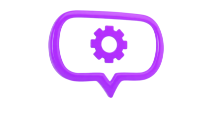 Gear in speech bubble icon