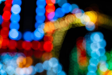An abstracted view of blurry Christmas lights