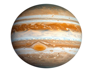 Jupiter auf weißem Hintergrund – isolierter, transparenter Freisteller des Planeten