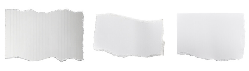 Papier gerissen, isoliert auf wei&szlig;en Hintergrund, Freisteller, Transparent