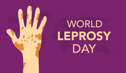 Vector illustration on the theme of World Leprosy Eradication or Hansen's disease day observed each year on last Sunday of January across the globe