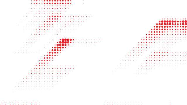 Red halftone abstract dot accent for creative posters, branding layouts, modern digital backgrounds, graphic design elements vector illustration
