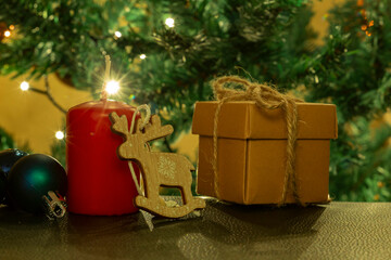 Christmas theme with gifts and decorations